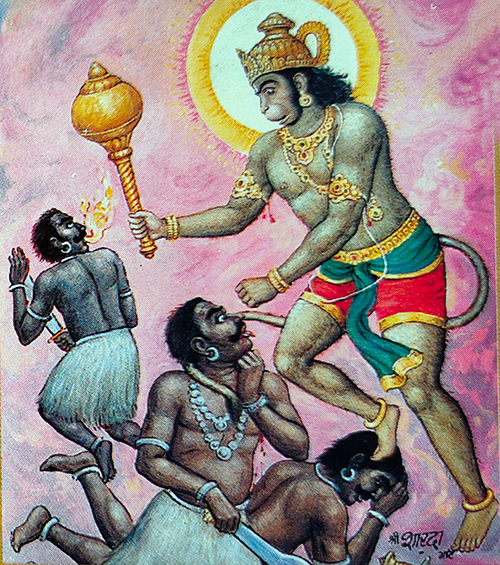 hanuman with rakshash